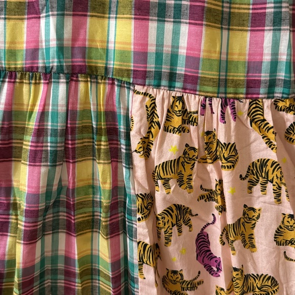 Stunning one of kind Syndibat piece. Plaid and tiger dress. - Picture 2 of 3